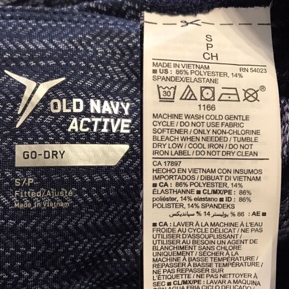 Old Navy Blue Gray Go Dry Chevron Leggings Small - Picture 6 of 6